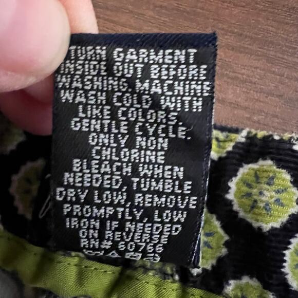 Vera Bradley Corduroy Pull -On Ankle Pants Women’s Size Large Drawstring Boho - Picture 5 of 12